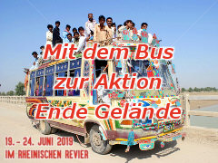 Ende Gelnde, Bus zur Blockade-Aktion - Collage: Samy - Creative-Commons-Lizenz Namensnennung Nicht-Kommerziell 3.0