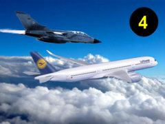 Lufthansa-Jet und Abfangjger, vierter Terror-Alam 2017 - Grafik: Samy - Creative-Commons-Lizenz Namensnennung Nicht-Kommerziell 3.0