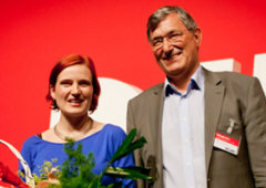 Neues Fhrungs-Duo: Katja Kipping und Bernd Riexinger, Gttingen, Juni 2012