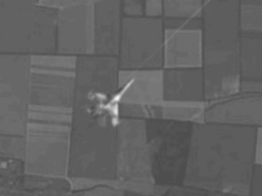 Ausschnitt aus dem Satelliten-Foto, Abschuß MH17