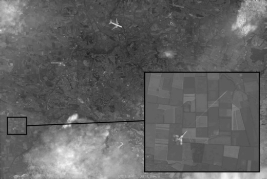 Satelliten-Foto verkleinert, Abschuß MH17