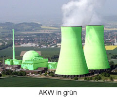 Ein (baden-württembergisches) Atomkraftwerk in grün