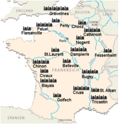 Atomkraftwerke in  Frankreich