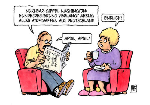 Nuklear-Gipfel Washington, Karikatur: Harm Bengen