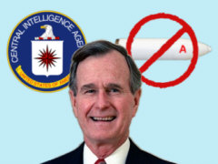 George Bush, CIA und atomare Abrüstung - Grafik: Samy - Creative-Commons-Lizenz Namensnennung Nicht-Kommerziell 3.0