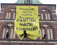 CASTOR-Protest von Greenpeace in Stralsund, 10.02.2011