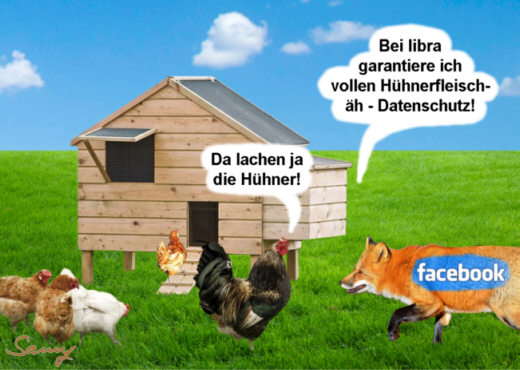 Facebook, die Cyber-Whrung Libra und der Datenschutz - Karikatur: Samy - Creative-Commons-Lizenz Namensnennung Nicht-Kommerziell 3.0