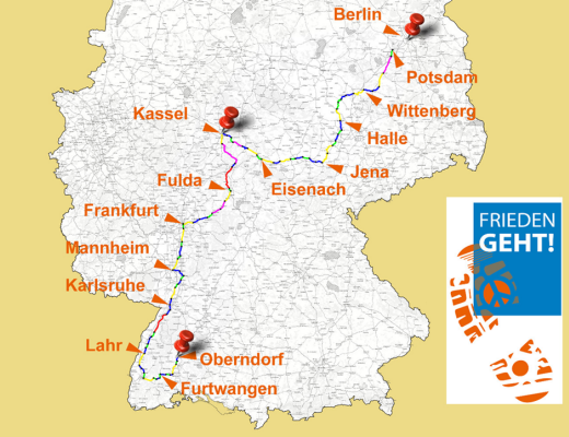 Frieden geht!, Streckenverlauf - Grafik: Frieden geht! - Creative-Commons-Lizenz Namensnennung Nicht-Kommerziell 3.0