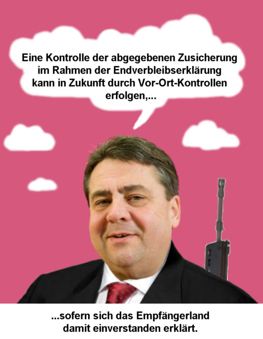 Gabriel gegen Weiterverbreitung von Waffen - Collage: Samy