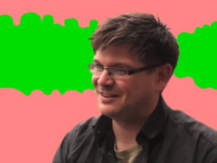 Andrej Holm vor Hintergrund Rot-Rot-Grün - Collage: Samy - Creative-Commons-Lizenz Namensnennung Nicht-Kommerziell 3.0
