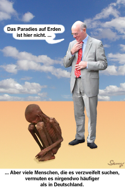 Lammert und das Paradies auf Erden - Karikatur: Samy - Creative-Commons-Lizenz Nicht-Kommerziell 3.0