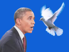 Obama und Friedenstaube