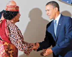 Obama und Gaddafi