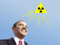 Obama und Strahlenquelle