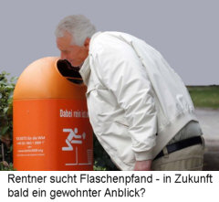 Rentner sucht Flaschenpfand