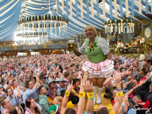 Claudia Roth auf dem Oktoberfest - Karikatur: Samy