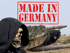 Rüstungs-Exporte, Tod made in germany - Grafik: Samy - Creative-Commons-Lizenz Namensnennung Nicht-Kommerziell 3.0
