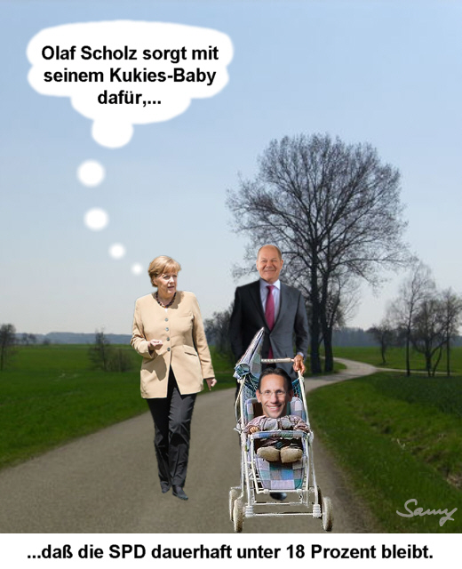 Dank Scholz unter 18 - Karikatur: Samy - Creative-Commons-Lizenz Namensnennung Nicht-Kommerziell 3.0