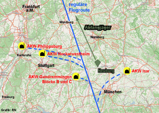 Terror-Alarm - 4 AKW in Sddeutschland bedroht- Grafik: Regenbogen Nachrichten