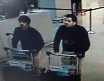 Terror-Anschlag im Flughafen Zaventem, Brssel, 22.03.2016 - Foto: berwachungs-Kamera