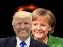 Trump and Merkel cheek to  cheek - Collage: Samy - Creative-Commons-Lizenz Namensnennung Nicht-Kommerziell 3.0