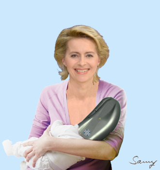 Ursula von der Leyen mit neuem Baby - Collage: Samy