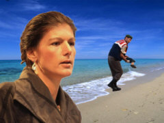 Sahra Wagenknecht im Juli 2016 - Collage: Samy - Creative-Commons-Lizenz Nicht-Kommerziell 3.0